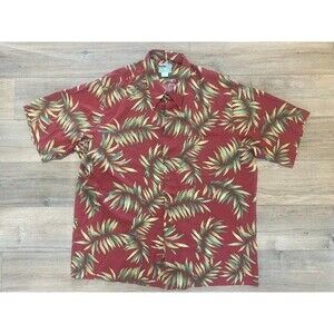 REYN SPOONER Mens XXL Short Sleeve Rayon Hawaiian Floral Lei Shirt Vintage